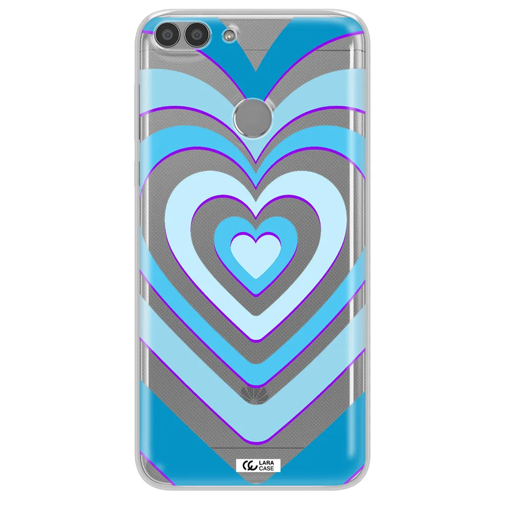 Blue Heart Huawei P Smart 2017 Clear TPU Case