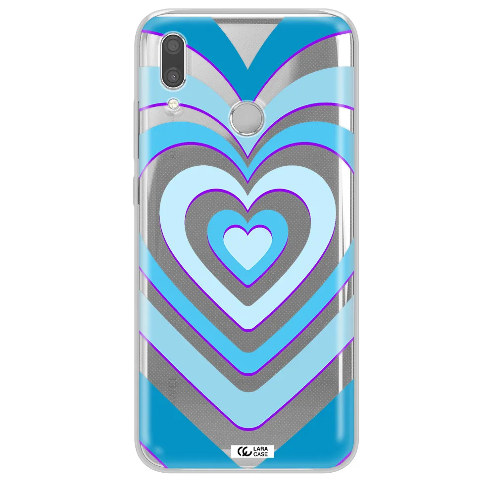 Blue Heart Huawei P Smart 2019 Clear TPU Case