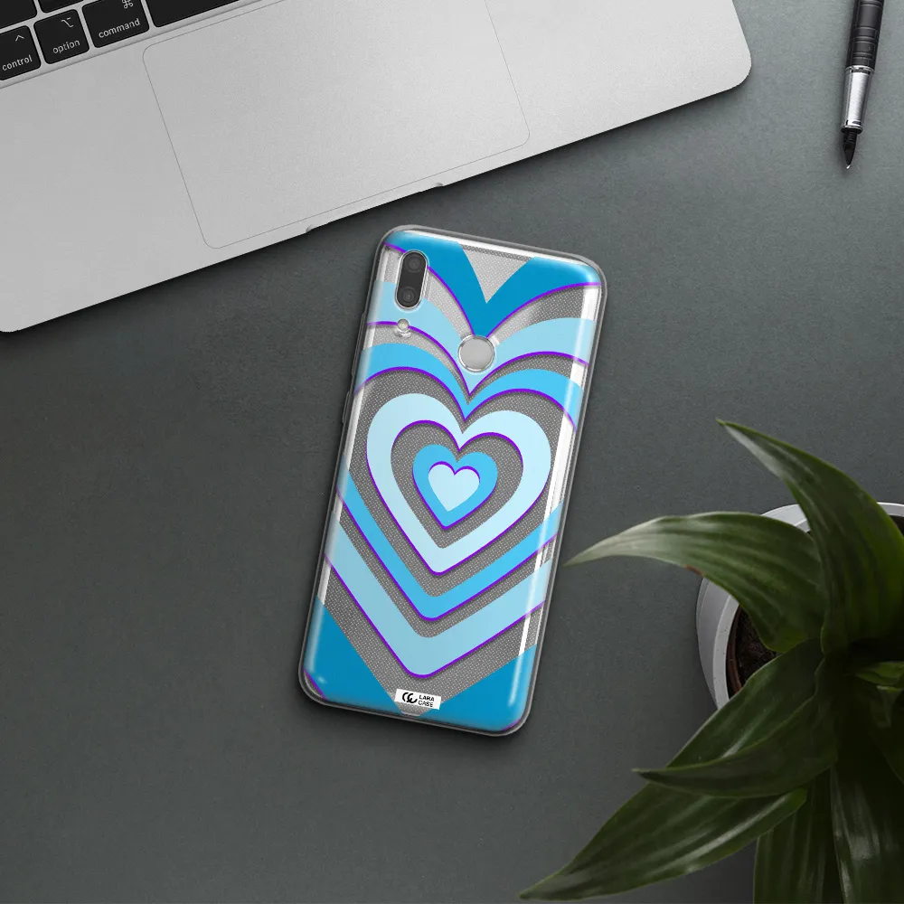 Blue Heart Huawei P Smart 2019 Clear TPU Case