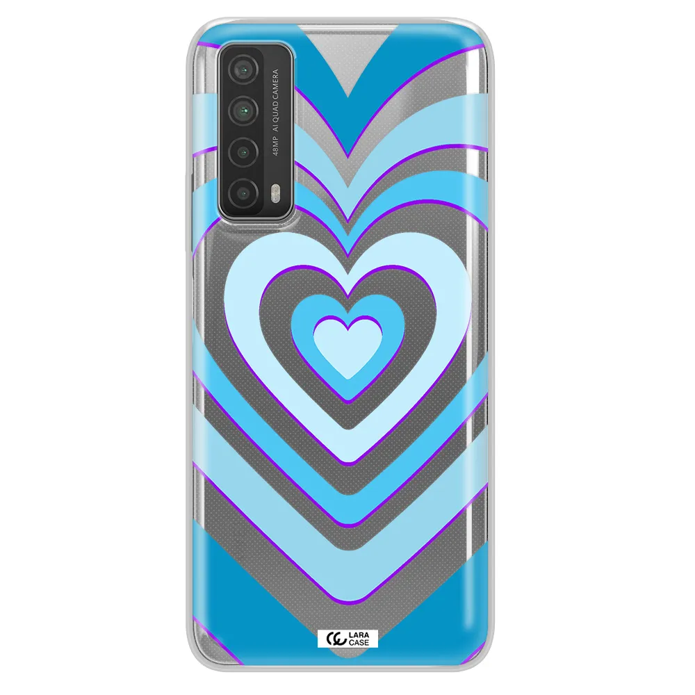 Blue Heart Huawei P Smart 2021 Clear TPU Case