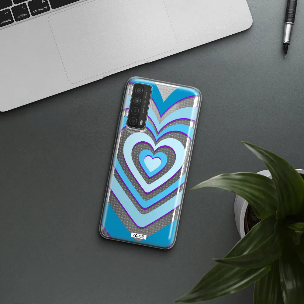 Blue Heart Huawei P Smart 2021 Clear TPU Case