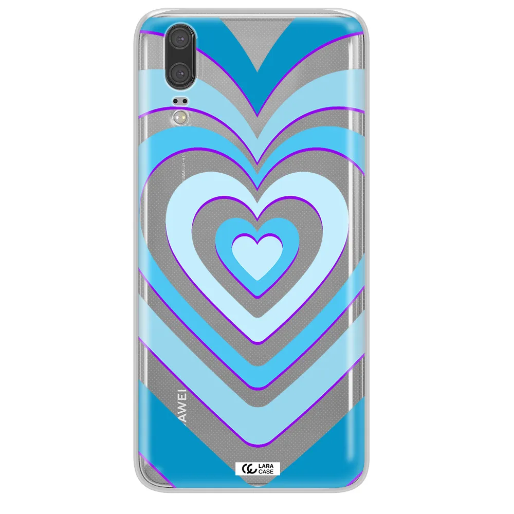 Blue Heart Huawei P20 Clear TPU Case