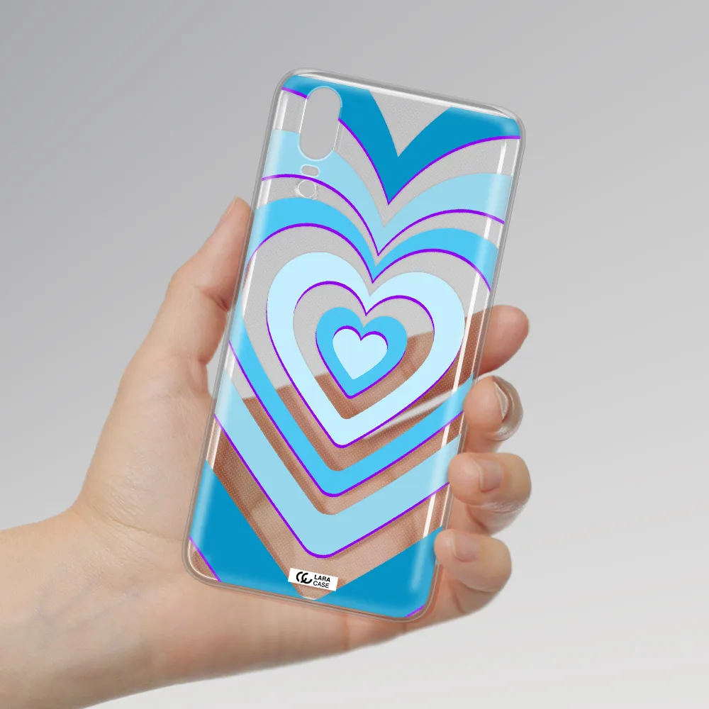 Blue Heart Huawei P20 Clear TPU Case