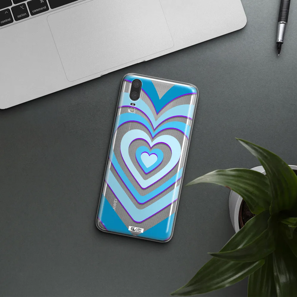 Blue Heart Huawei P20 Clear TPU Case