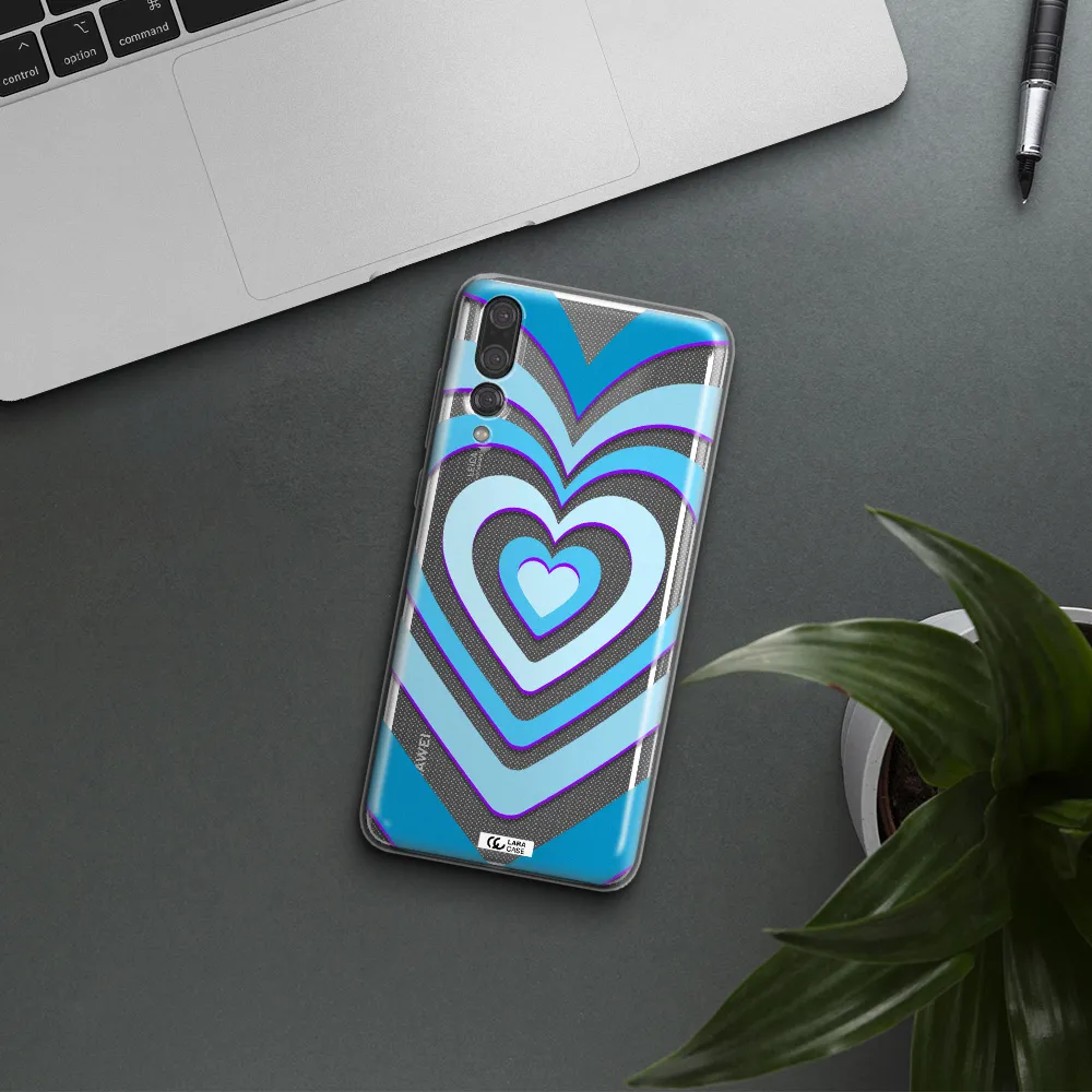 Blue Heart Huawei P20 Pro Clear TPU Case
