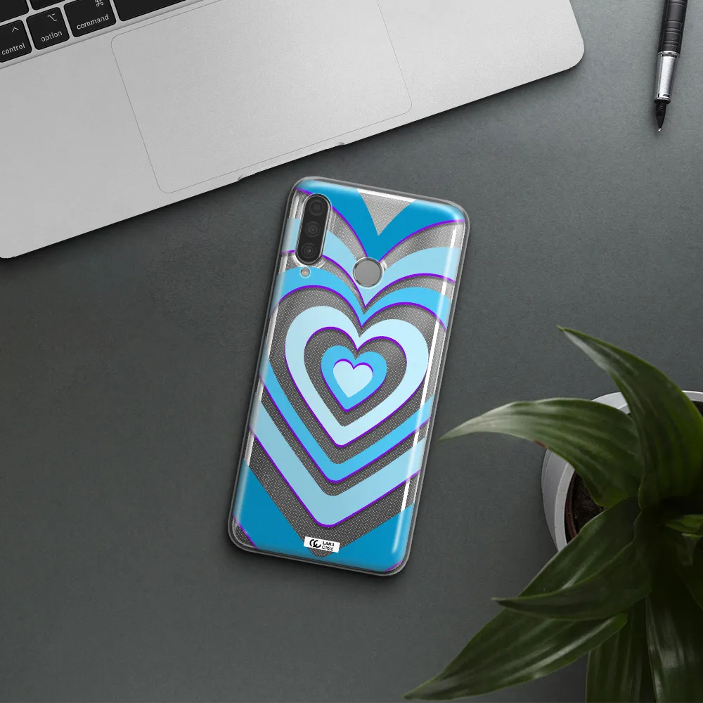 Blue Heart Huawei P30 Lite Clear TPU Case