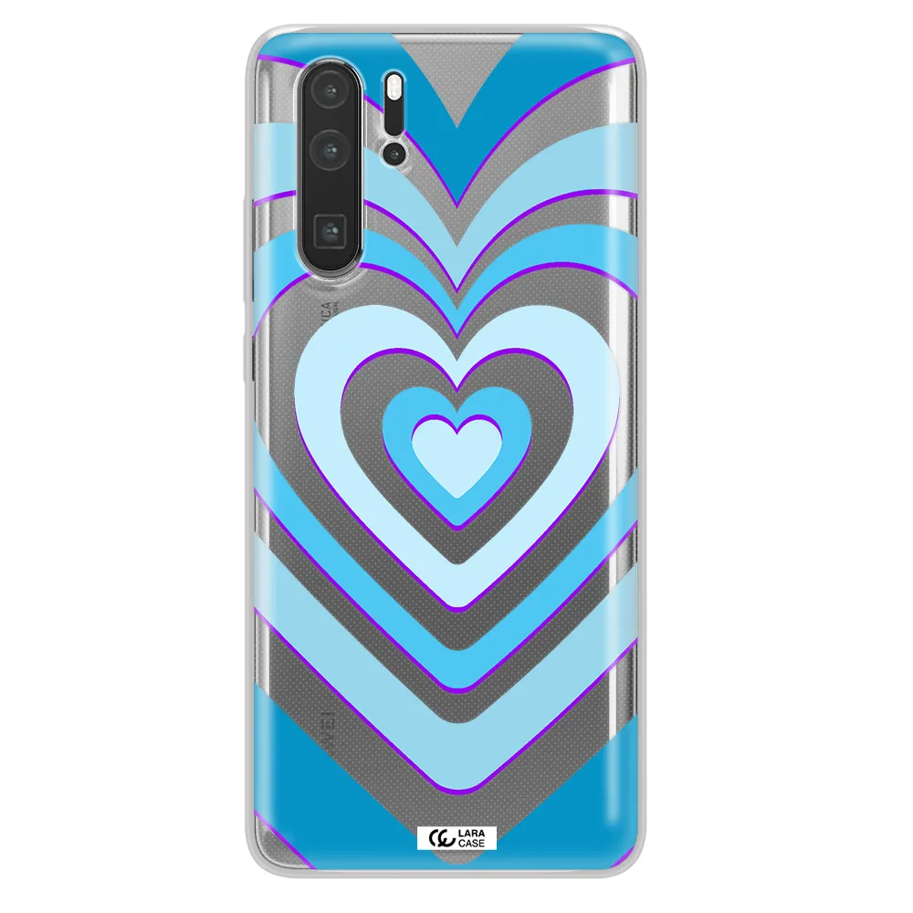 Blue Heart Huawei P30 Pro Clear TPU Case