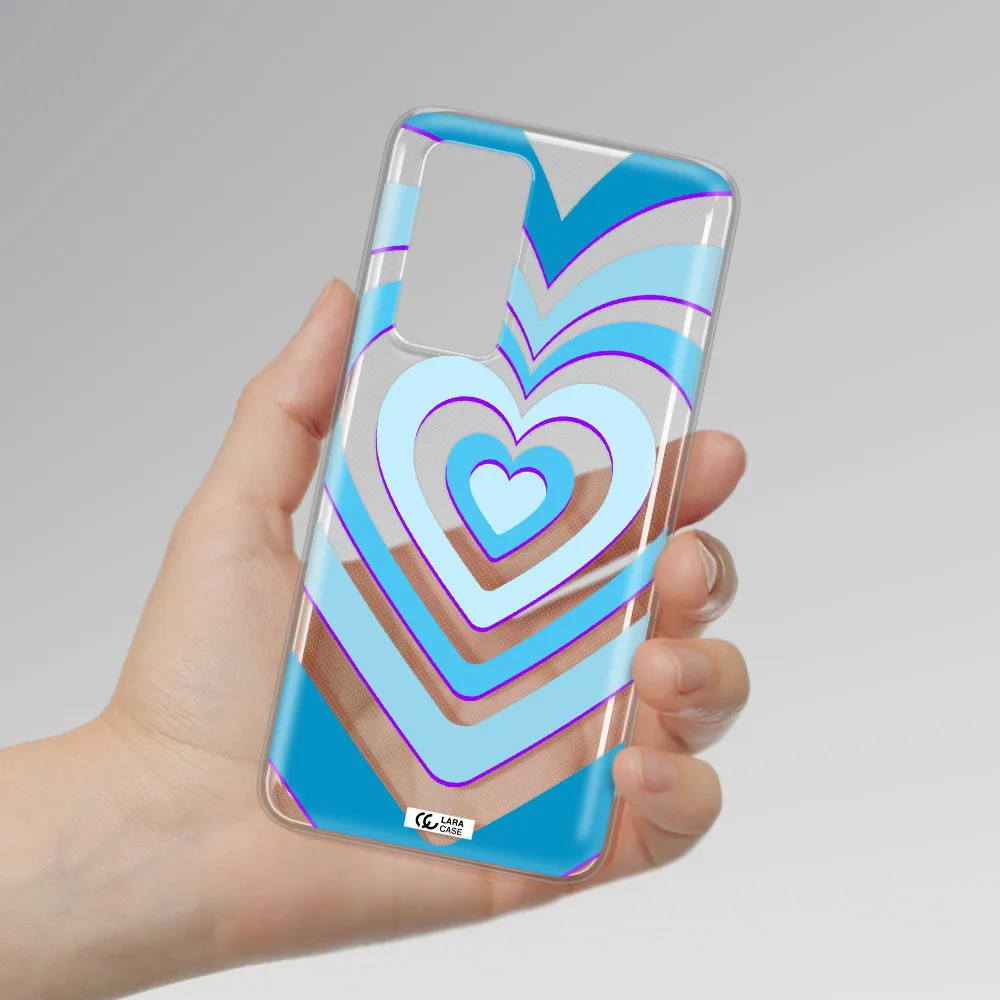 Blue Heart Huawei P40 Clear TPU Case