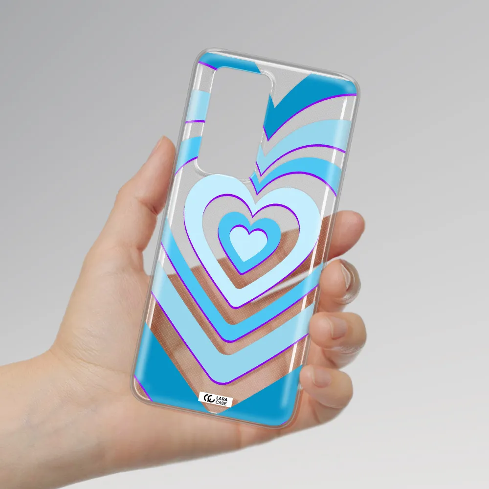 Blue Heart Huawei P40 Pro Clear TPU Case