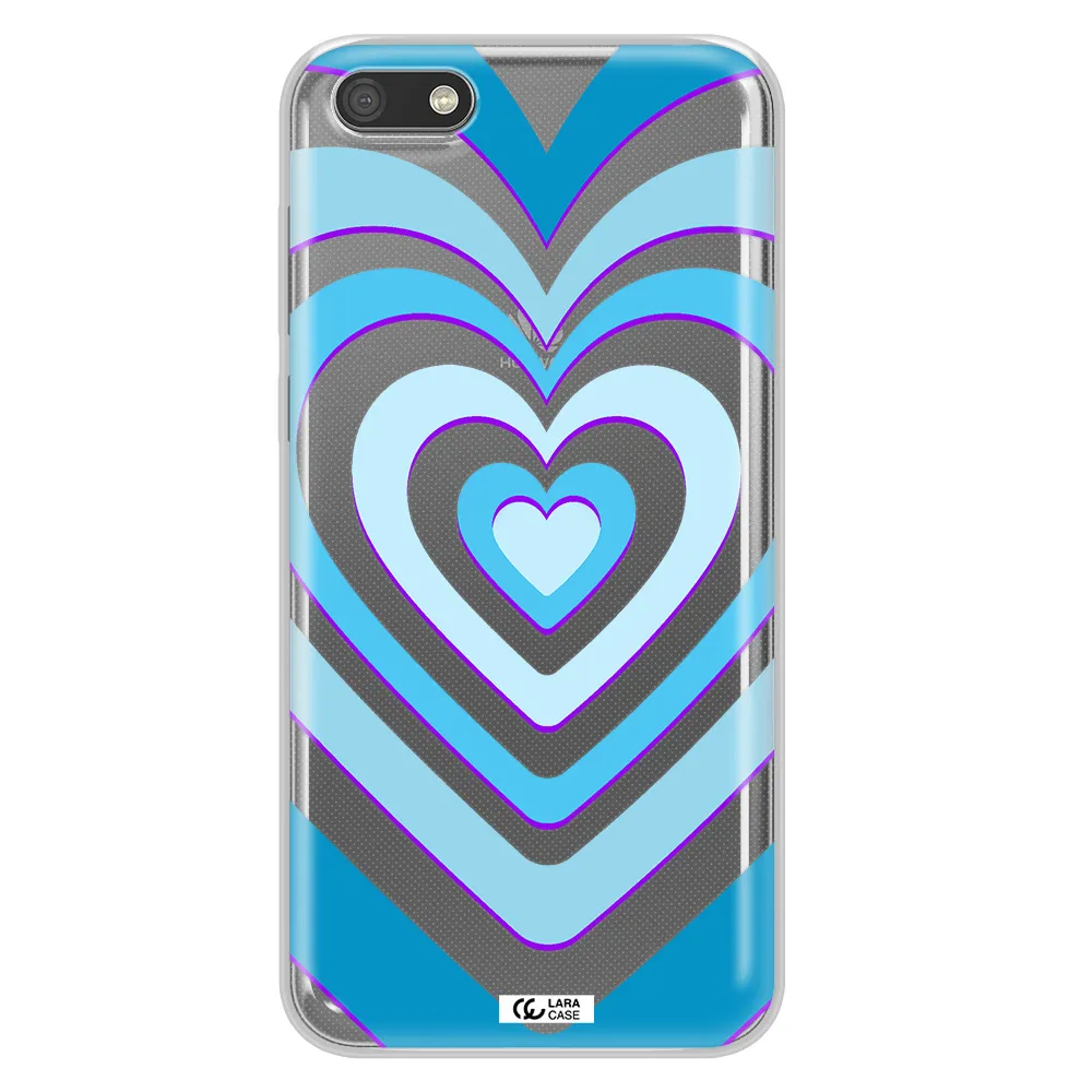 Blue Heart Huawei Y5 2018 Clear TPU Case