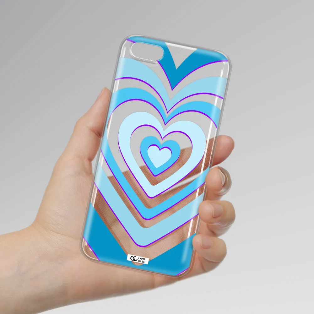 Blue Heart Huawei Y5 2018 Clear TPU Case