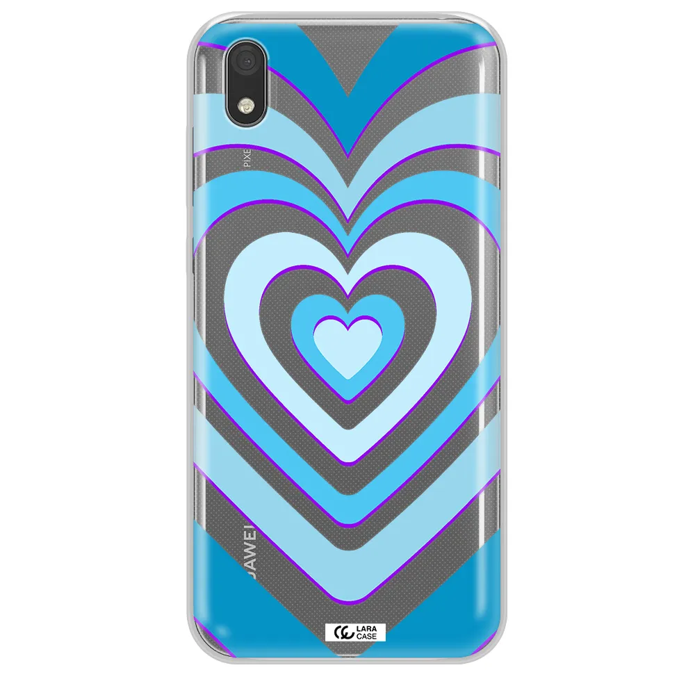 Blue Heart Huawei Y5 2019 Clear TPU Case