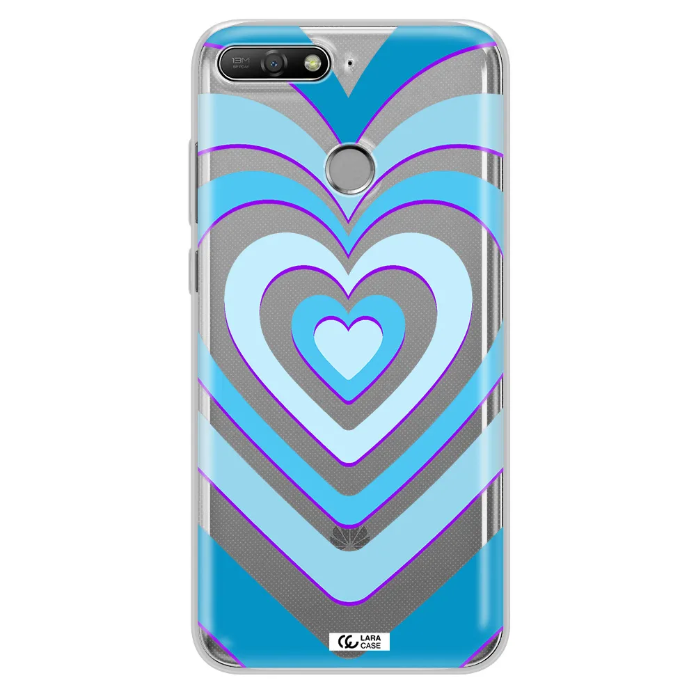 Blue Heart Huawei Y6 Prime 2018 Clear TPU Case