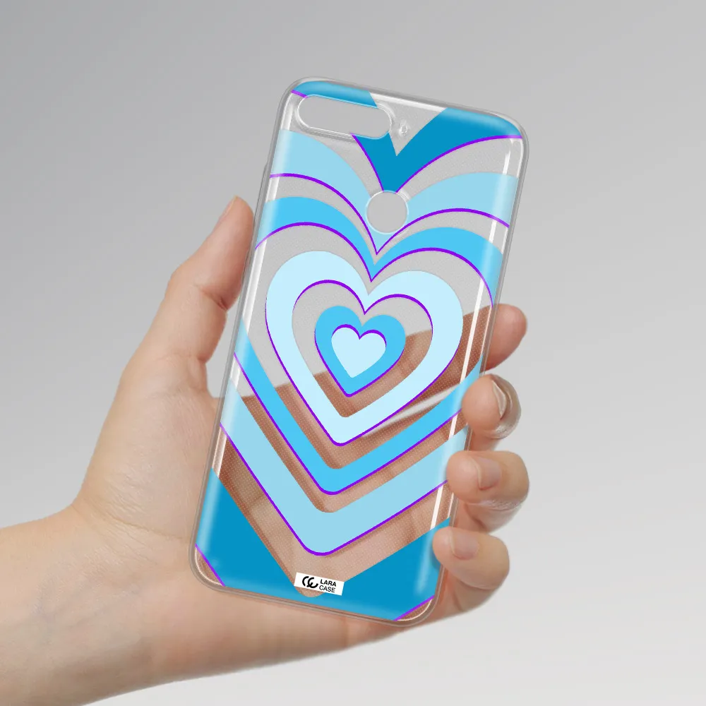 Blue Heart Huawei Y6 Prime 2018 Clear TPU Case