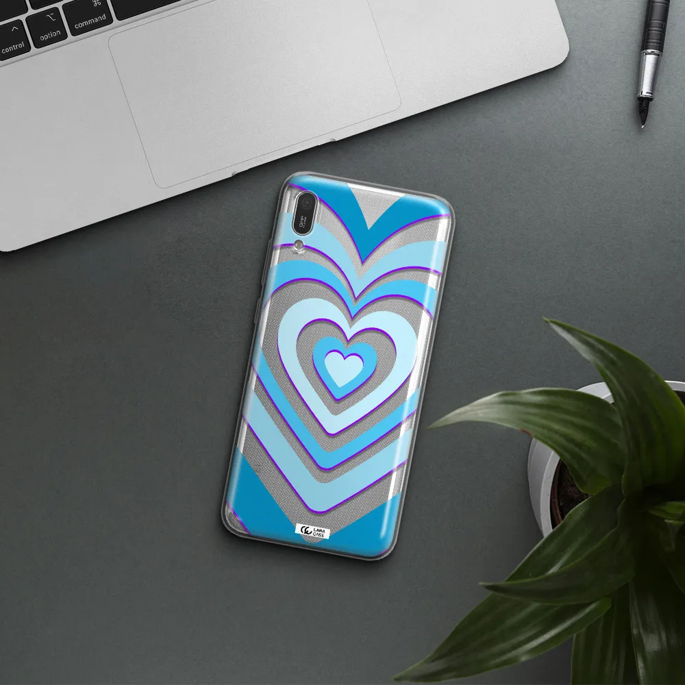 Blue Heart Huawei Y6 Pro 2019 Clear TPU Case