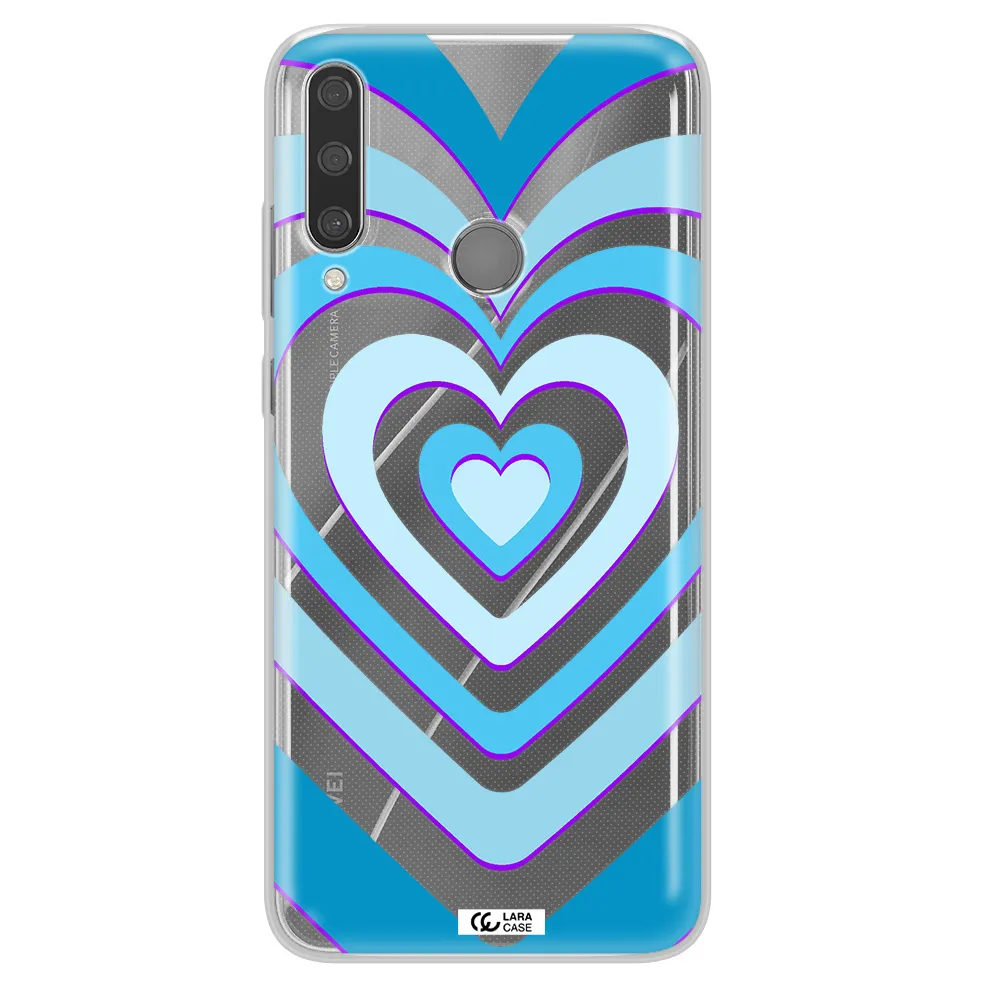 Blue Heart Huawei Y6P Clear TPU Case