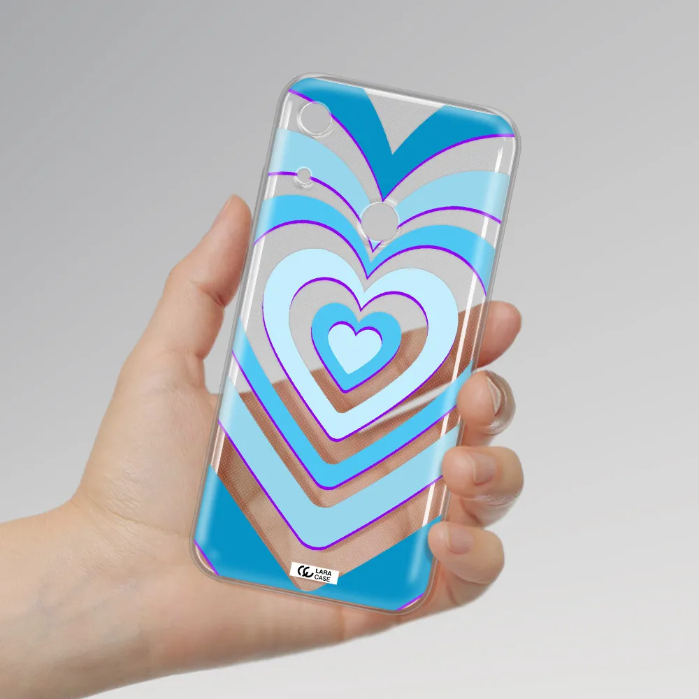 Blue Heart Huawei Y6S Clear TPU Case