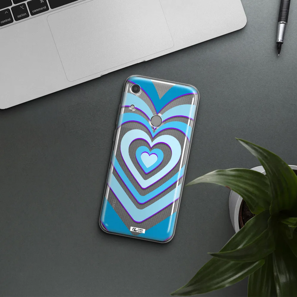 Blue Heart Huawei Y6S Clear TPU Case