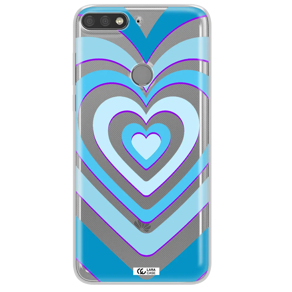 Blue Heart Huawei Y7 Prime 2018 Clear TPU Case