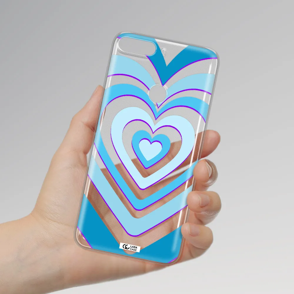 Blue Heart Huawei Y7 Prime 2018 Clear TPU Case