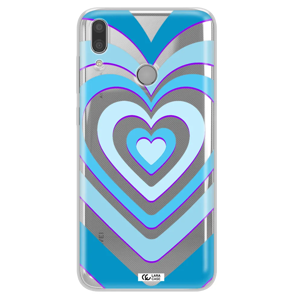 Blue Heart Huawei Y9 2019 Clear TPU Case