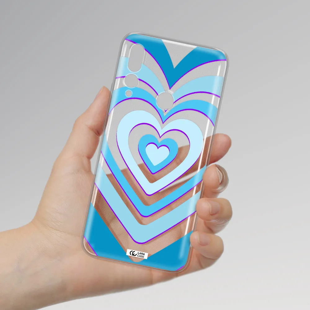 Blue Heart Huawei Y9 Prime 2019 Clear TPU Case