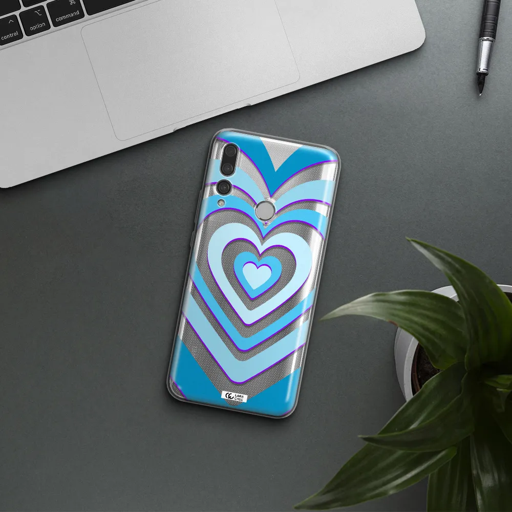 Blue Heart Huawei Y9 Prime 2019 Clear TPU Case