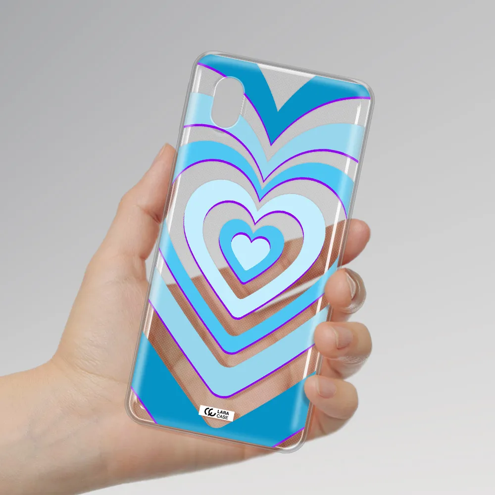 Blue Heart Samsung A01 Core Clear Tpu Case