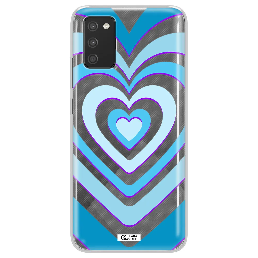 Blue Heart Samsung A02S Clear TPU Case