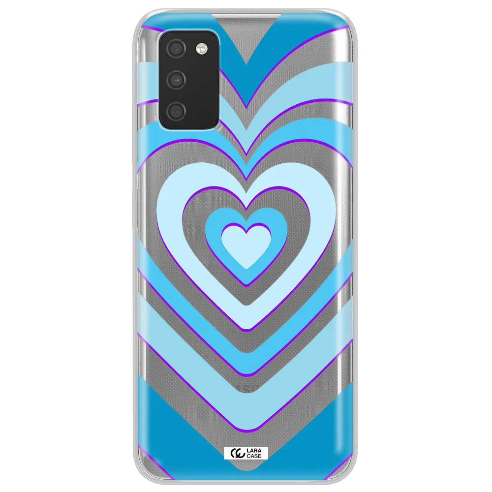 Blue Heart Samsung A03S Clear TPU Case