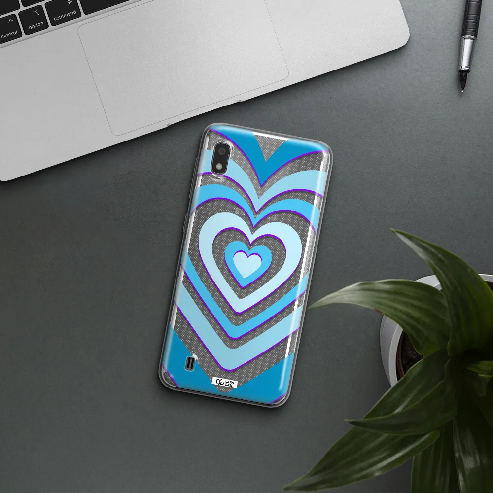 Blue Heart Samsung A10 Clear TPU Case
