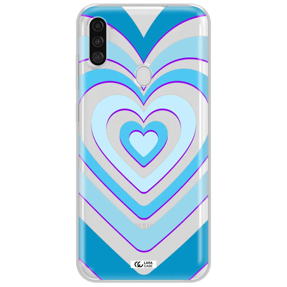 Blue Heart Samsung A11 Clear TPU Case