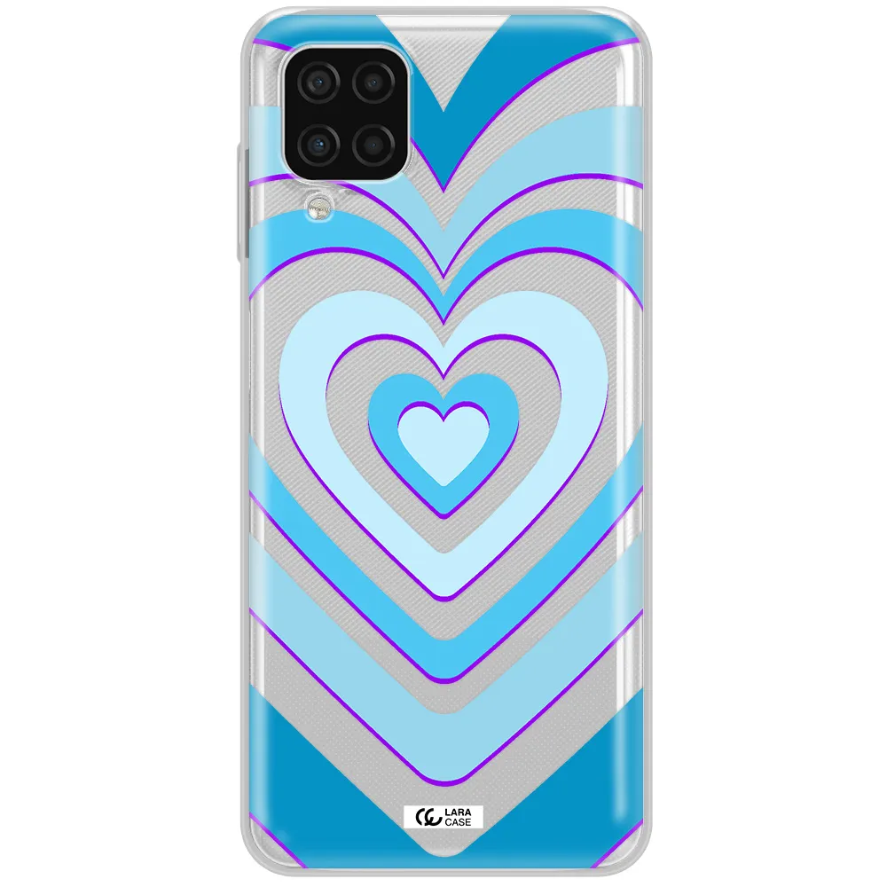 Blue Heart Samsung A12 4g Clear TPU Case