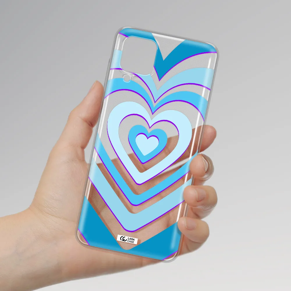 Blue Heart Samsung A12 4g Clear TPU Case