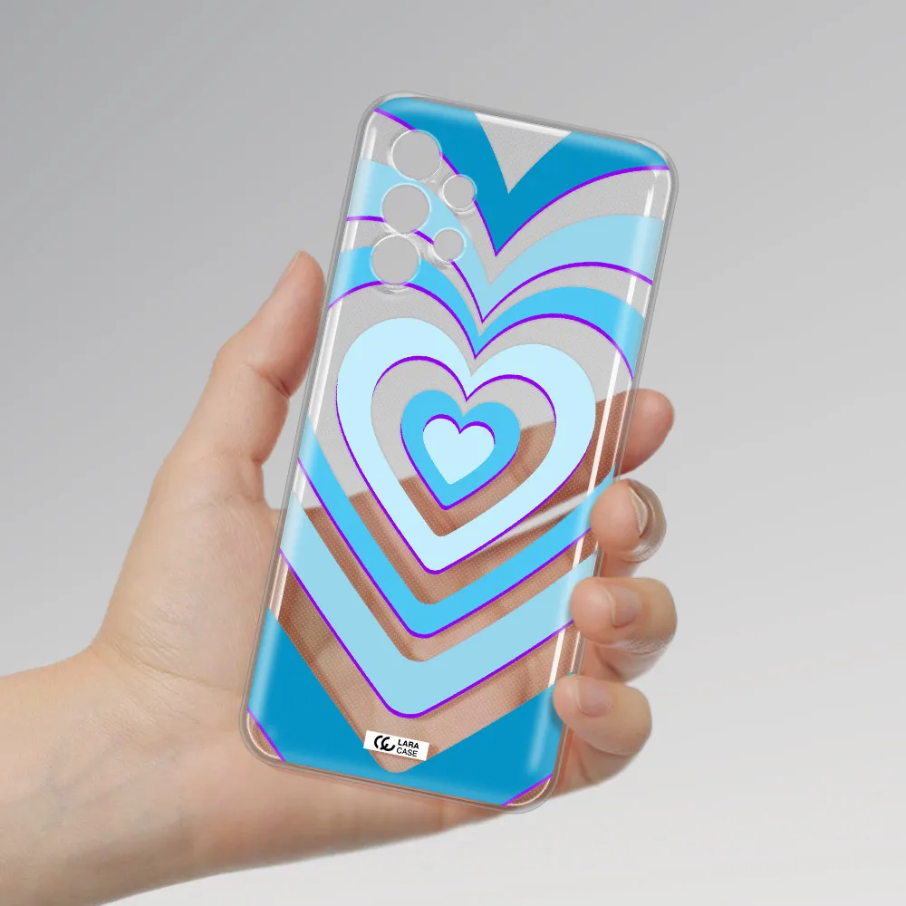 Blue Heart Samsung A13 4g Clear TPU Case