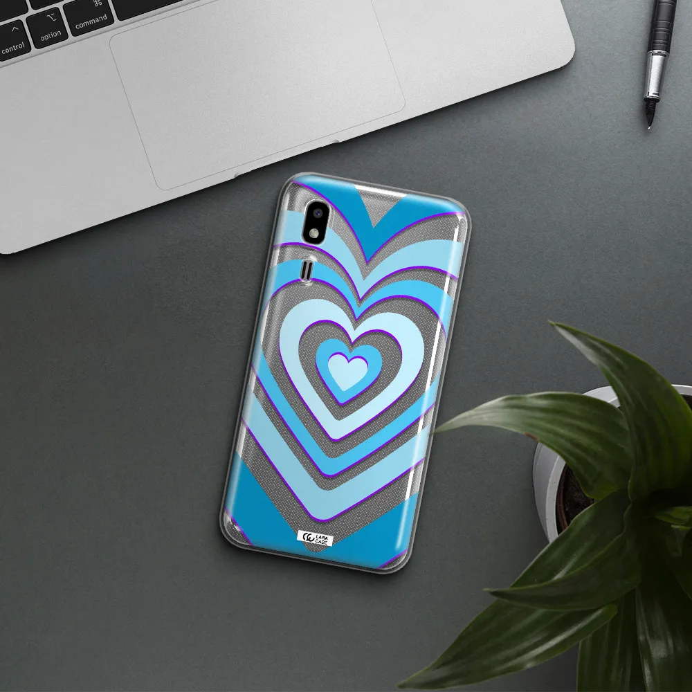 Blue Heart Samsung A2 Core Clear TPU Case