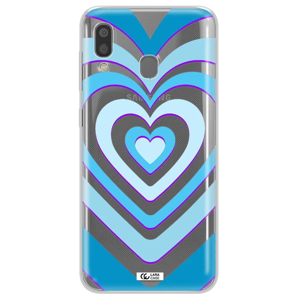 Blue Heart Samsung A20 Clear TPU Case