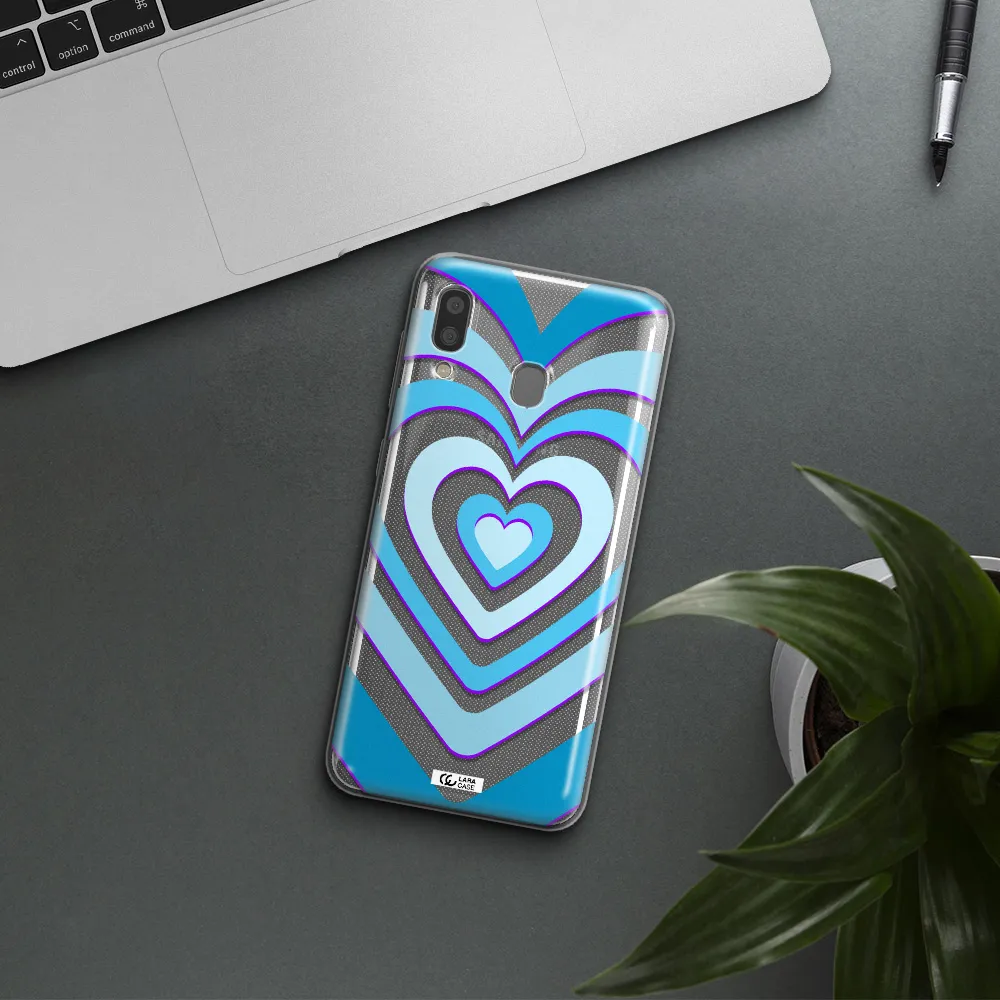 Blue Heart Samsung A20 Clear TPU Case