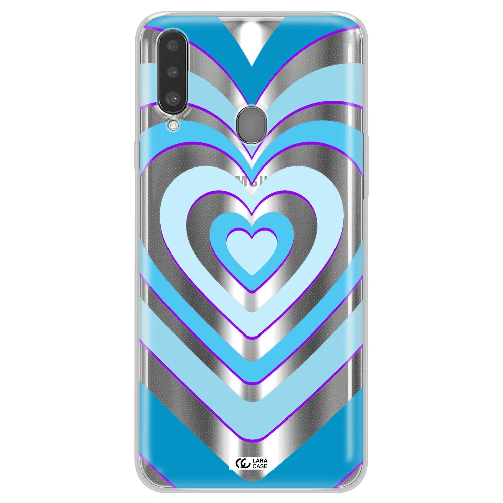 Blue Heart Samsung A20S Clear TPU Case