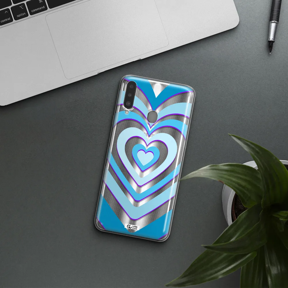 Blue Heart Samsung A20S Clear TPU Case