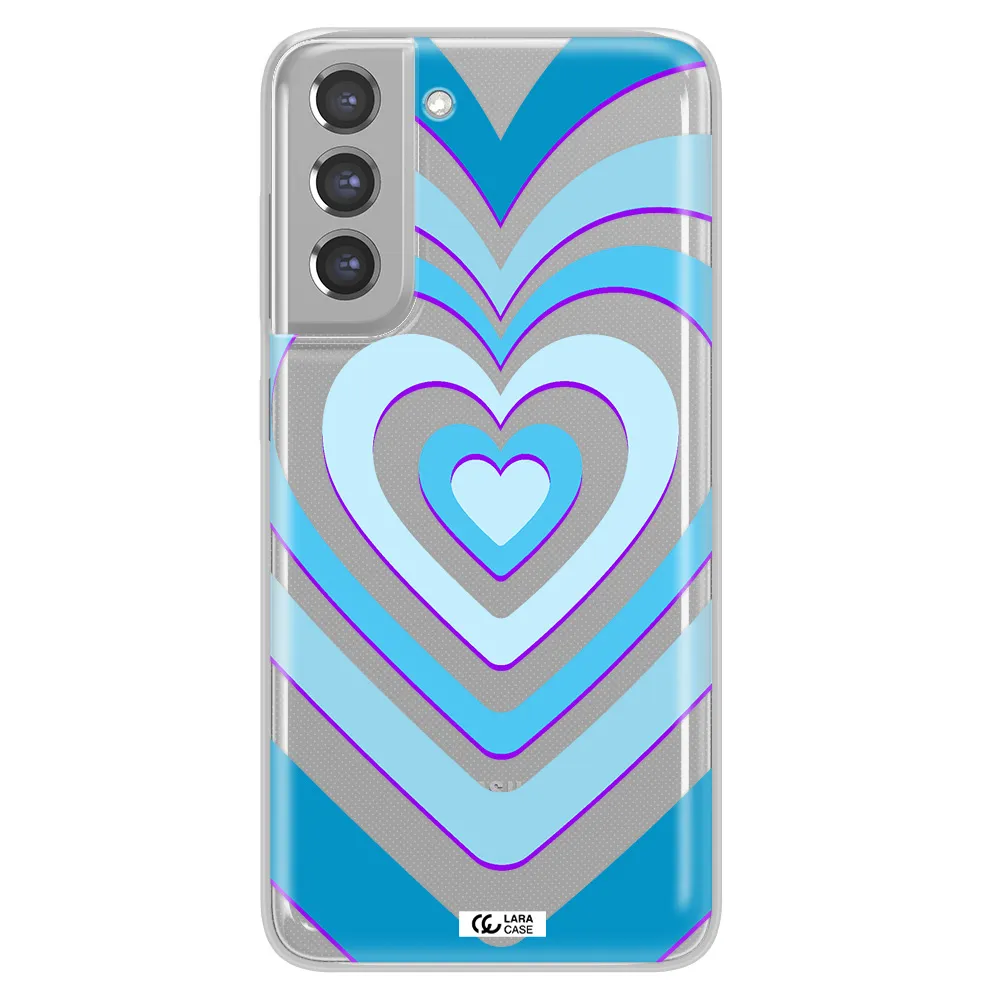 Blue Heart Samsung A21 Fe Clear TPU Case