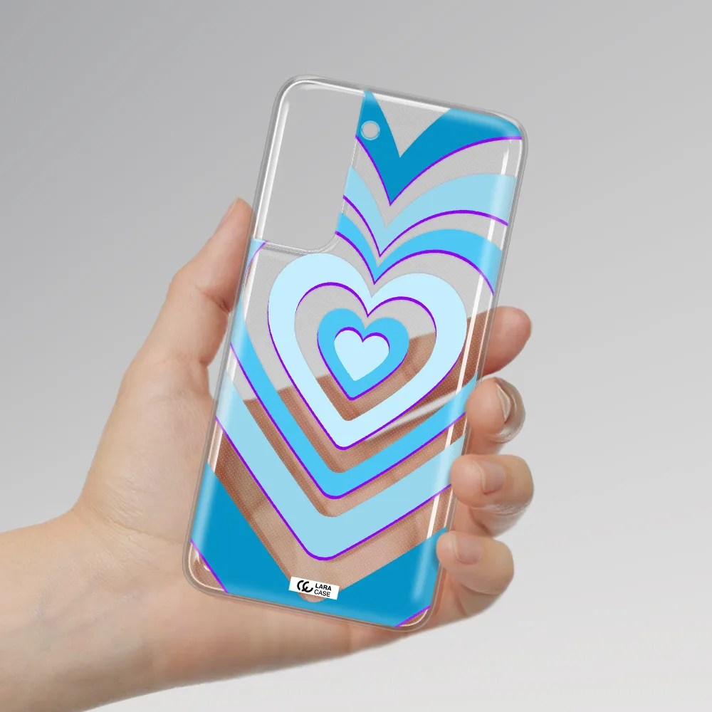 Blue Heart Samsung A21 Fe Clear TPU Case