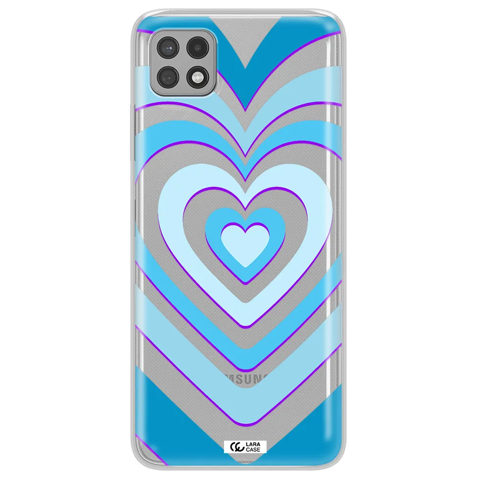 Blue Heart Samsung A22 5g Clear TPU Case