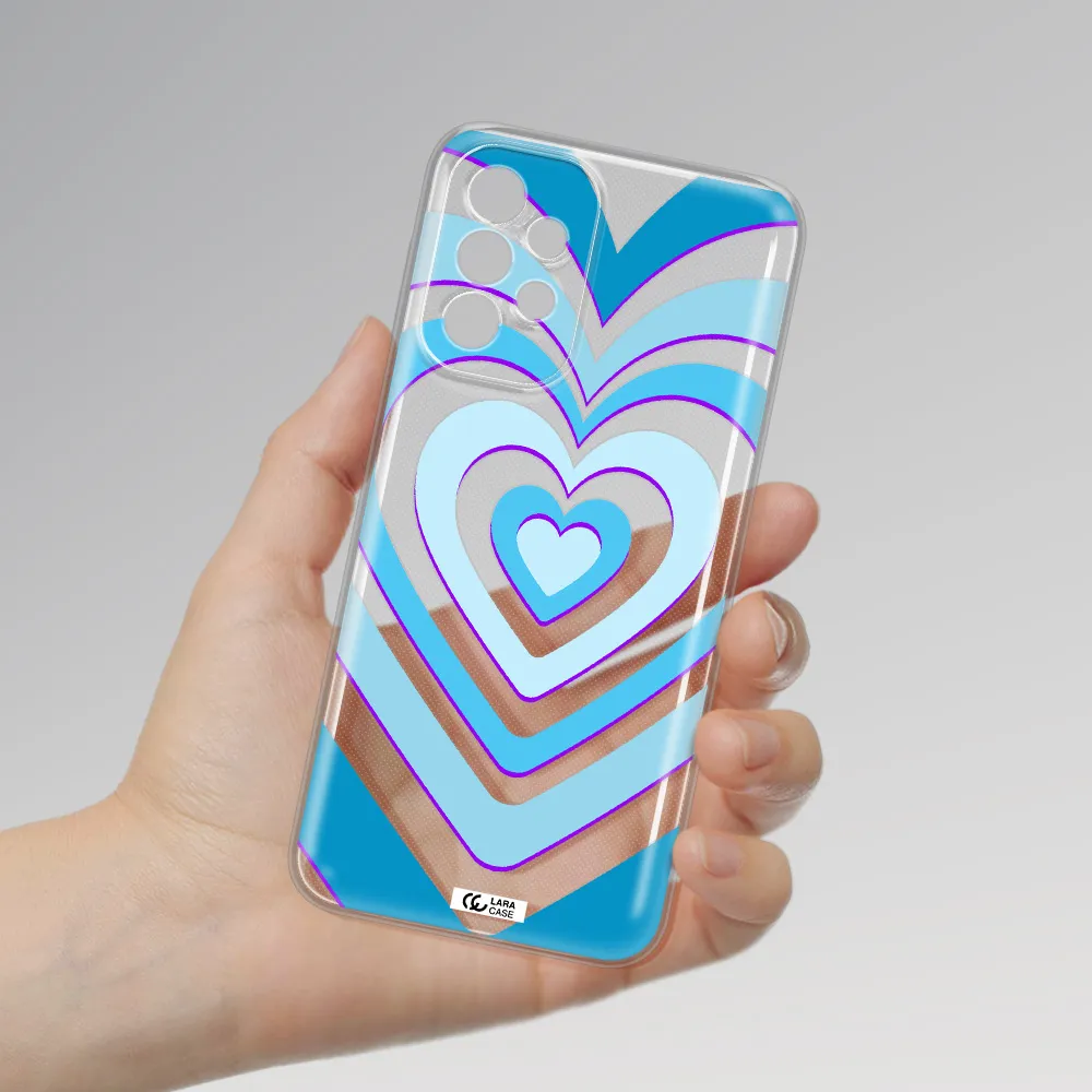 Blue Heart Samsung A23 5G Clear Tpu Case