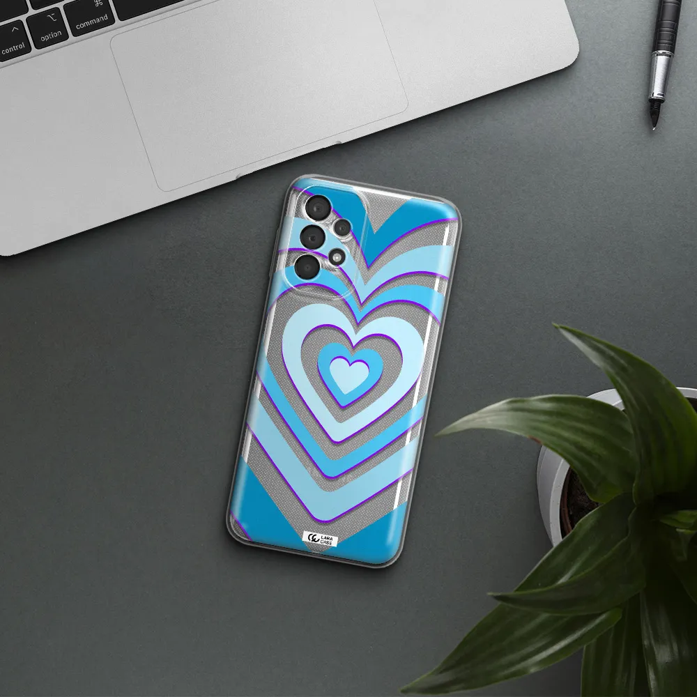 Blue Heart Samsung A23 5G Clear Tpu Case