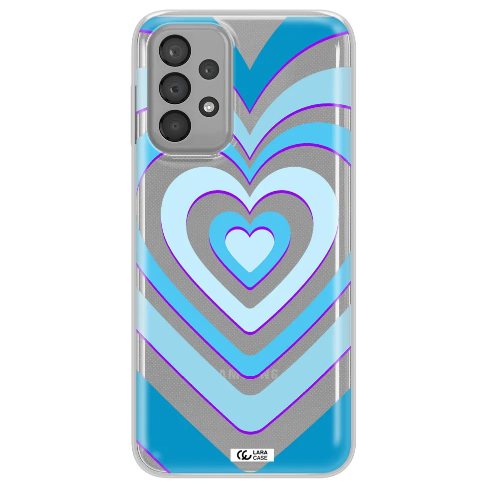 Blue Heart Samsung A23 Clear TPU Case