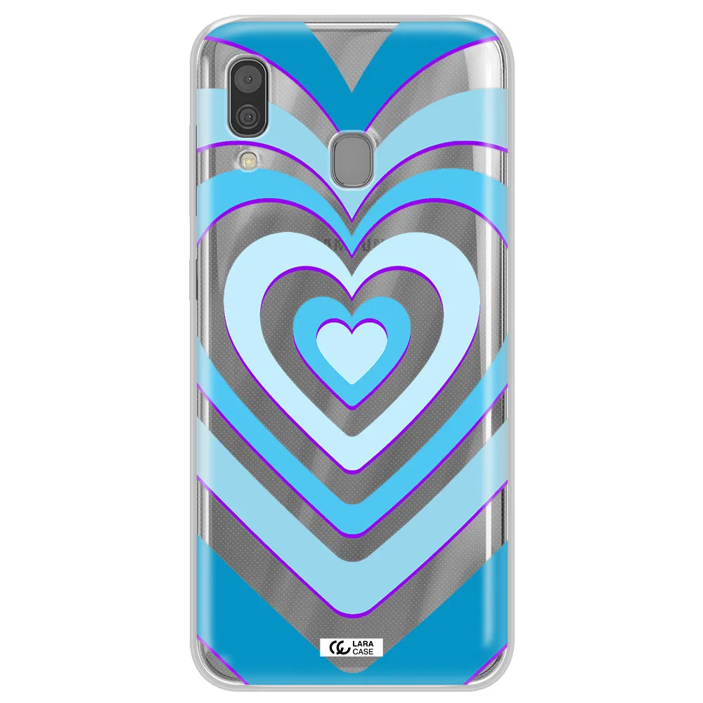 Blue Heart Samsung A30 Clear TPU Case