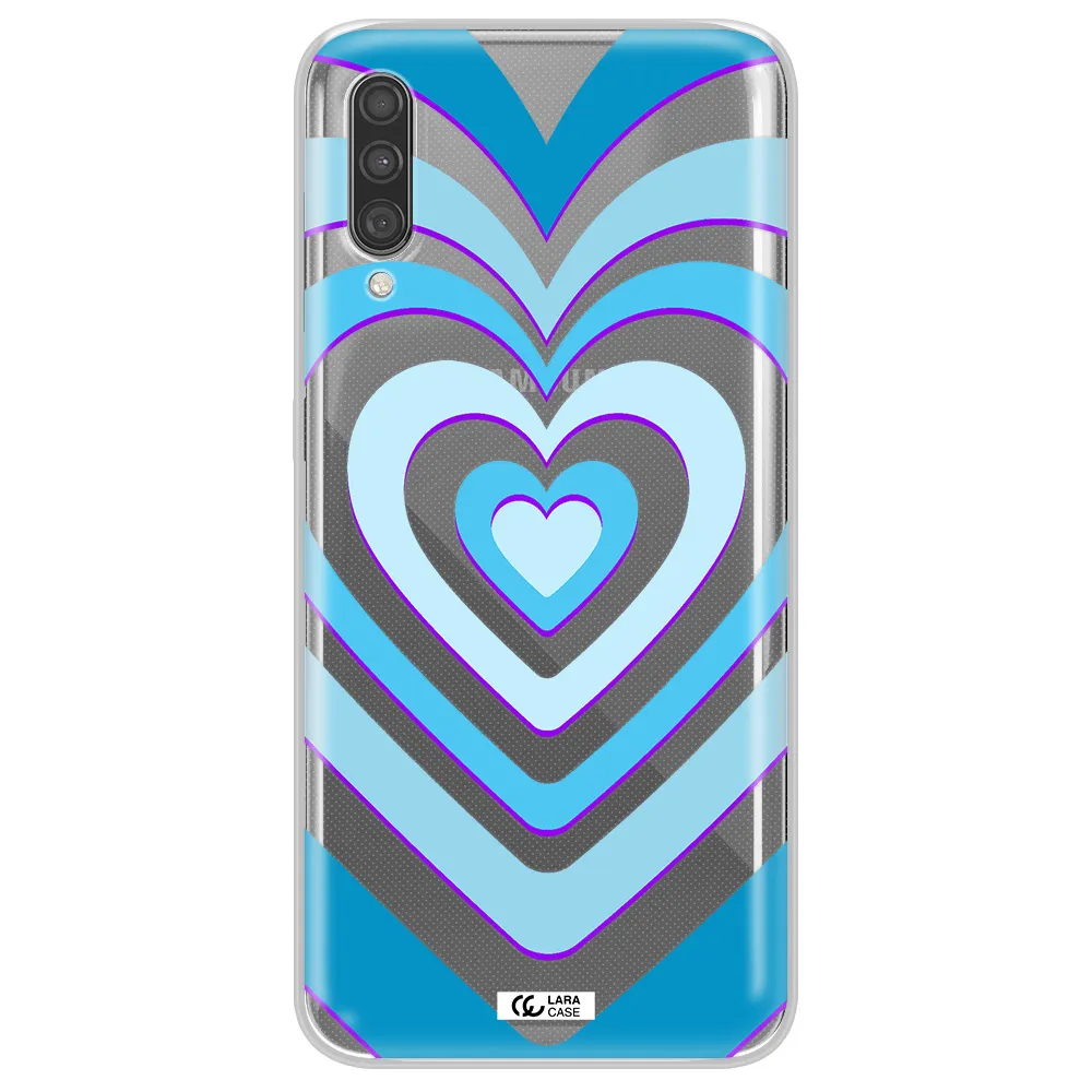 Blue Heart Samsung A30S Clear TPU Case