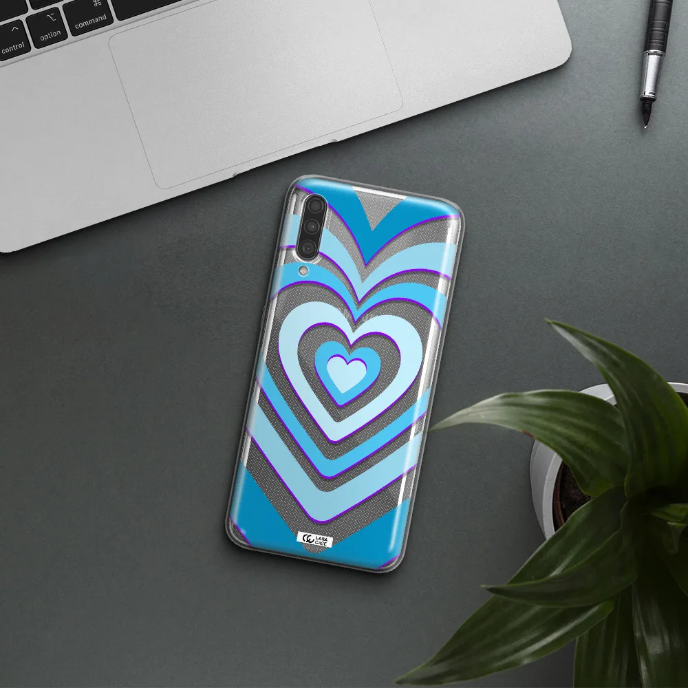Blue Heart Samsung A30S Clear TPU Case
