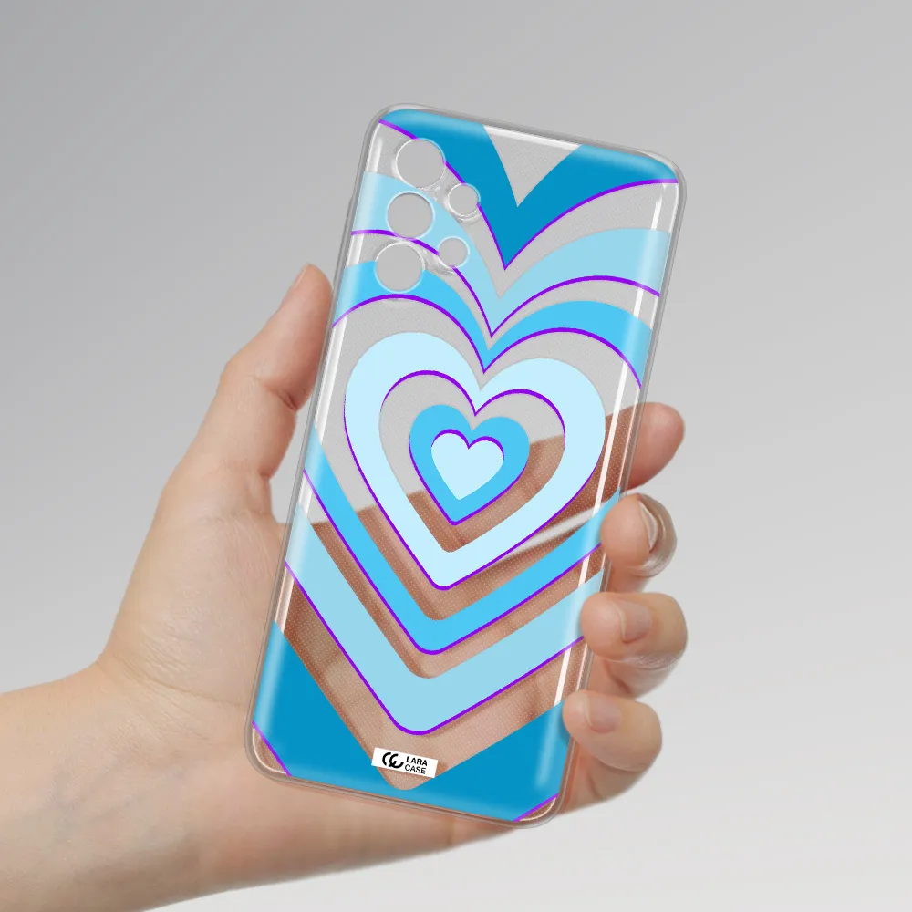 Blue Heart Samsung A32 4G Clear Tpu Case